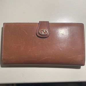 Brown Leather Vintage Gucci Wallet